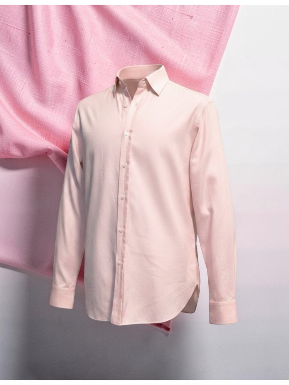 Brioni Men’s Pure Cotton Dress Shirt. Pink. 44” x 17.5” - Picture 8 of 10
